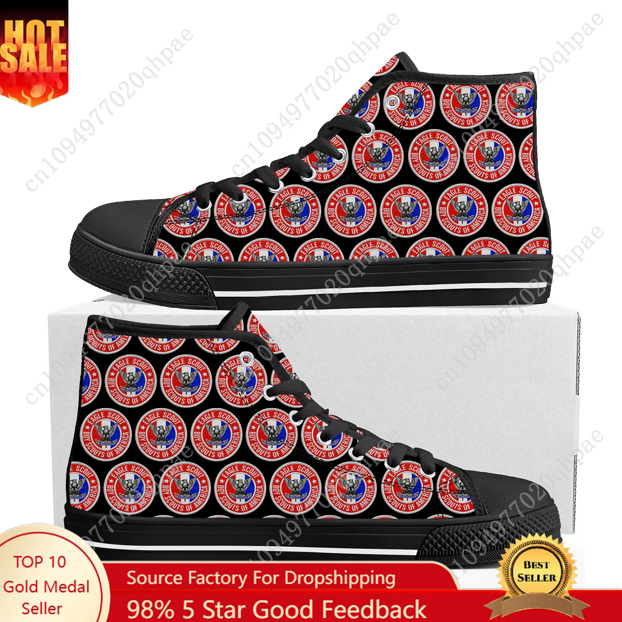 

Eagle Scout High Top Sneakers Mens Womens Teenager High Quality Canvas Sneaker 3D Print Casual Couple Shoes Personalized Shoe