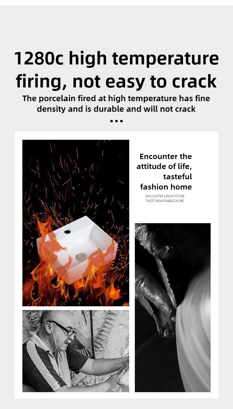 

Отлично 1280 ° Настенный керамический умывальник для небольших квартир, простой, миниатюрный, для высокотемпературного обжига