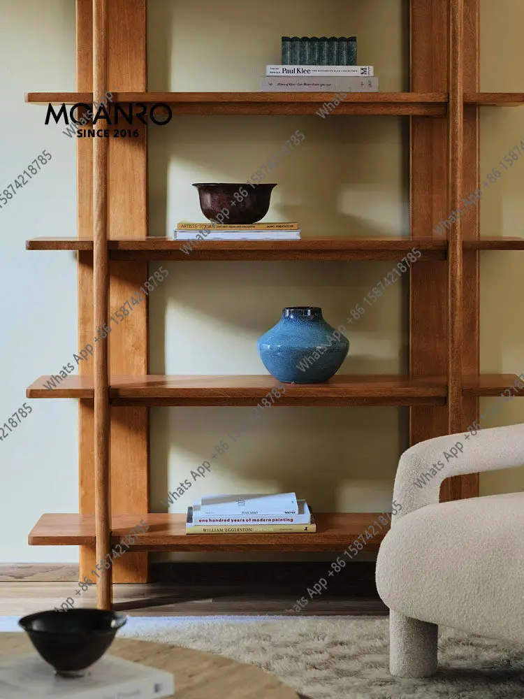Estantería francesa Cv Designer, estantería medieval de madera maciza, estantería retro de suelo, estantería de pared con diseño de diseñador, librero.