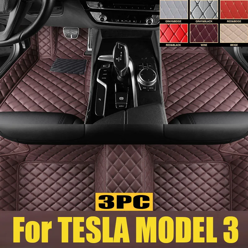 

For TESLA MODEL 3 2017-2023 LHD RHD Auto Car Floor Mats All-Weather TPE Foot Mats Odorless Pad Tray Mat Interior trunk mat