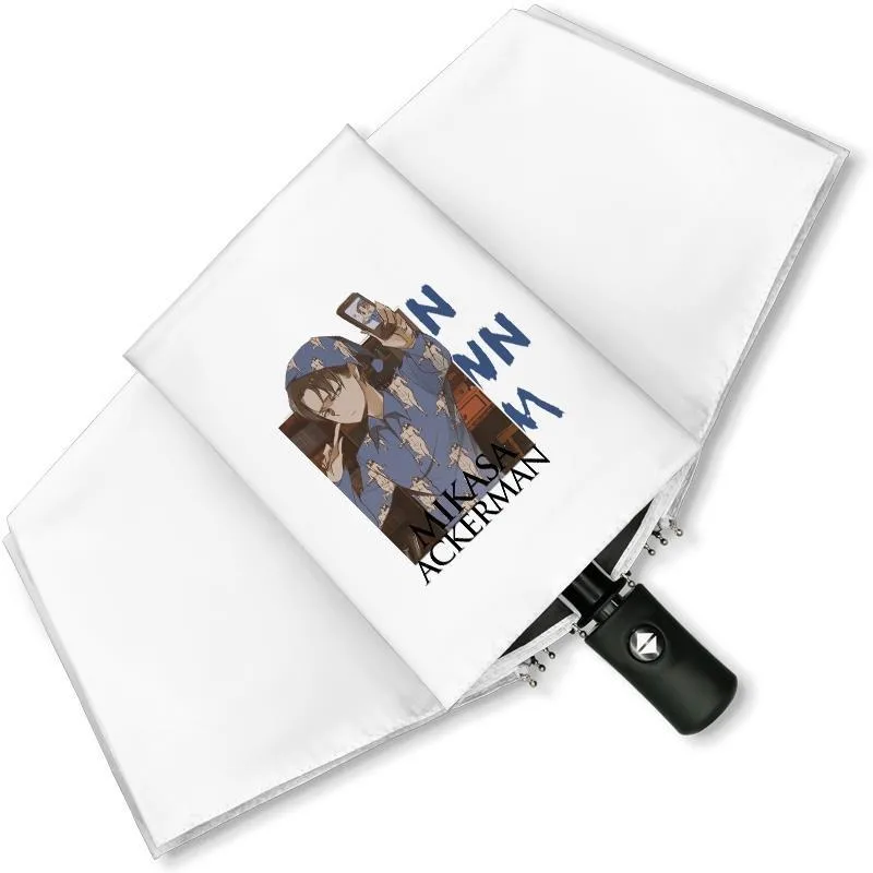 ブラックホワイト、進撃の巨人、進撃の巨人、アニメ、防風抗紫外線、自動雨コンパクト傘女性男性用