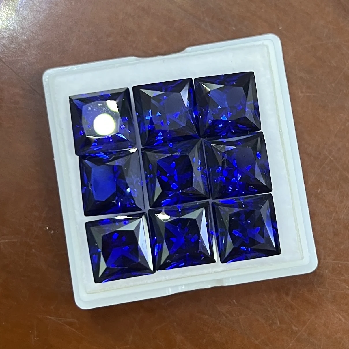 

1PC/Lot Princess Cut Lab Grown Sapphire Gemstone Square Blue Sapphire Stone