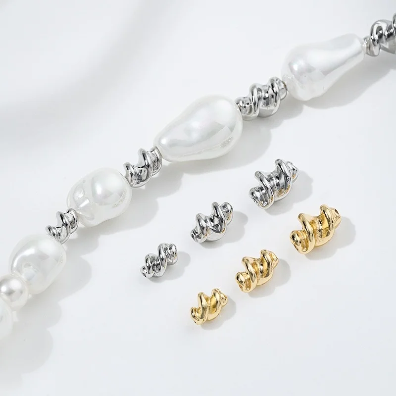 

5 Pieces Screw Rotating Hemp Pattern Spacer Beads DIY Beaded Bracelet Necklace Accessories Jewelry Making Materials Wholesale