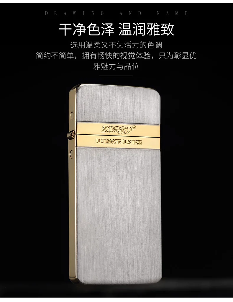 オリジナルゾロ薄型純銅灯油ライターフリントホイール点火防風