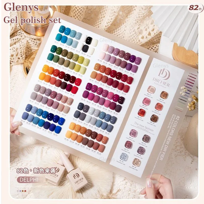 Glenys 82 Color gel Polishing Set Exclusive for Nail Salon High Quality Soaking gel UV Varnish 15ml Need Topcoat Nail gel