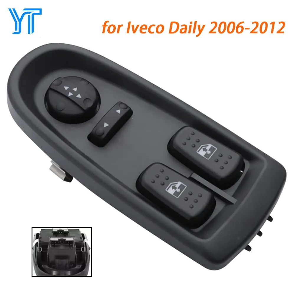 Botão do Interruptor Elétrico do Vidro Dianteiro Esquerdo para Iveco Daily IV 2006-2012 - Painel de Controle do Elevador de Vidro - Acessórios Automotivos