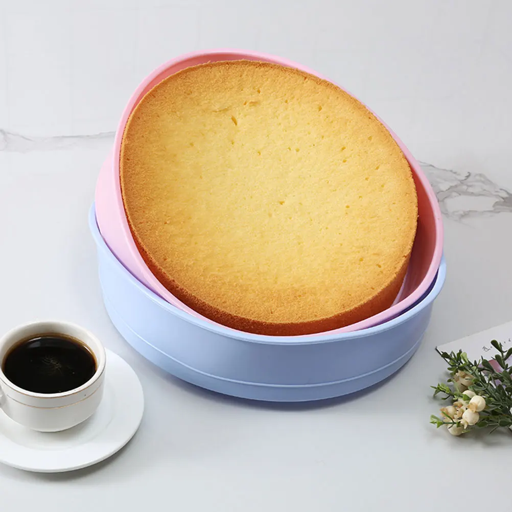 

2pcs 20cm Round Silicone Cake Pans Pink Non stick Baking Molds for Wedding Roasting Easy Clean Oven Safe Home Use