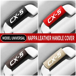 1PC Leather Car Roof Armrest Pull Gloves Door Handle Protection Cover For Mazda CX-5 CX5 2013-2019 2020 Styling Accessories