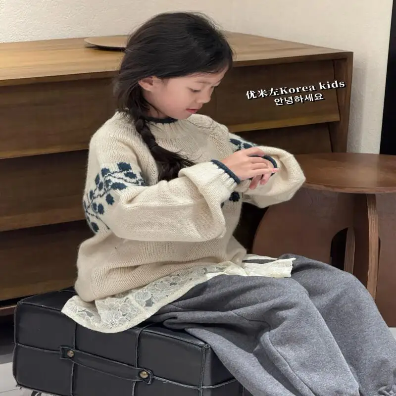 الفتاة الخريف الشتاء سترة الدفء رشاقته طويلة الأكمام بلايز الجاكار مريحة البلوز 7 إلى 12 سنة ملابس الأطفال عادية #1