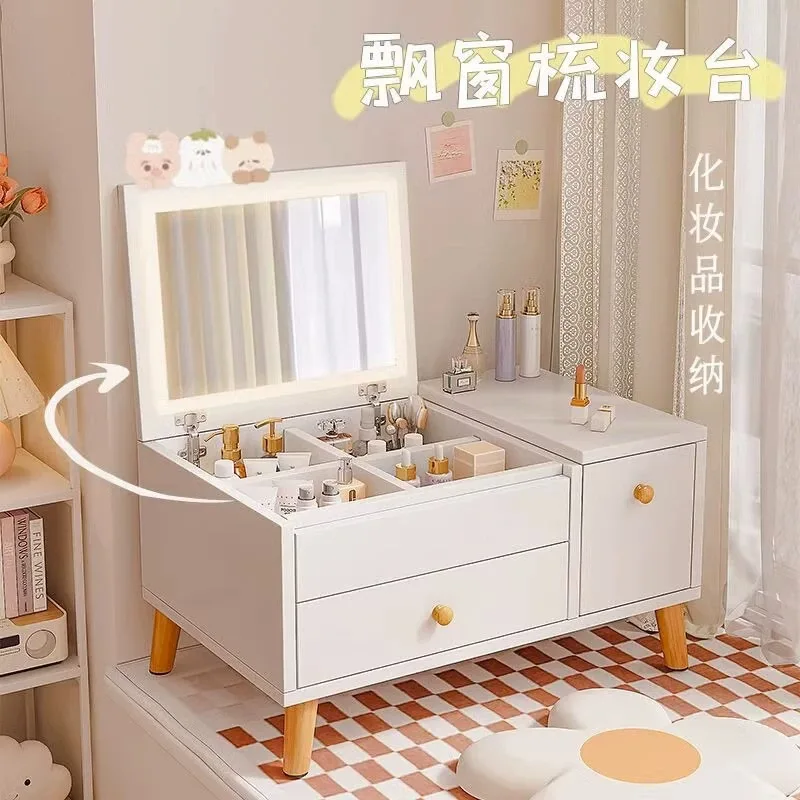 Erkerfenster, Kommode, Aufbewahrungsschrank, integriertes Schlafzimmer, kleine Wohnung, Schminktisch, modern, schlicht, Internet-Promi, Ins-Stil