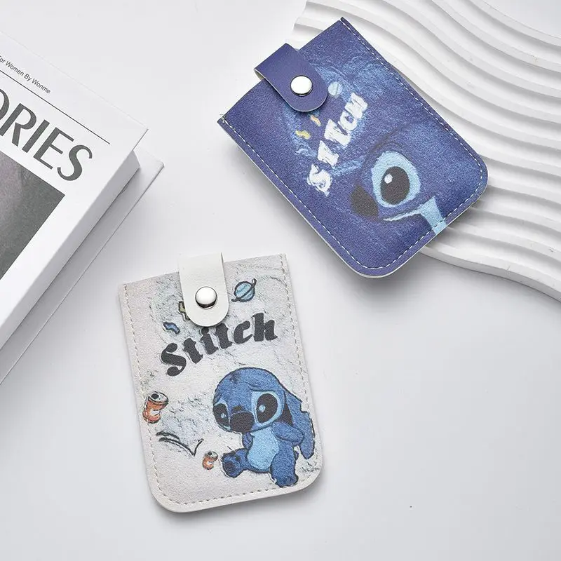 Stitch Pull Out Card Bag Kawaii Disney Creative Girls Bus Card Id Card Bank Card Fashion Cartoon Multi Functional Cute Card Pack