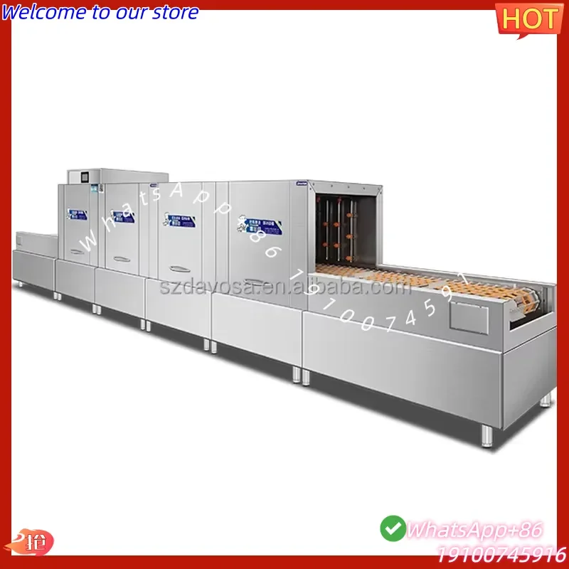 2026Hot Full Automatic Industrial Dish Washing Machine Dryer Stainless Steel Housing Electric Power for Crate Plastic Basket