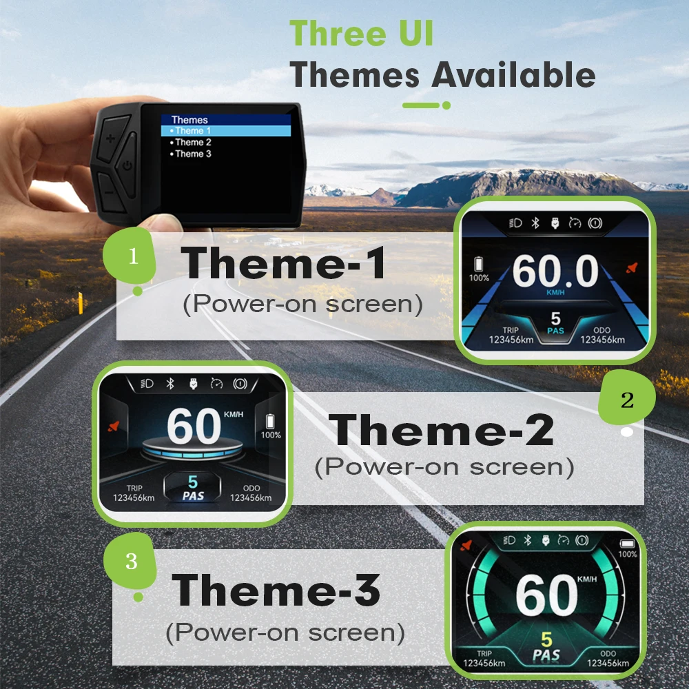E-Bike 24V-72V T24 LCD Color Display SM/Waterproof Plug With USB Function For UART No. 2 Communication Protocol Controller view 5