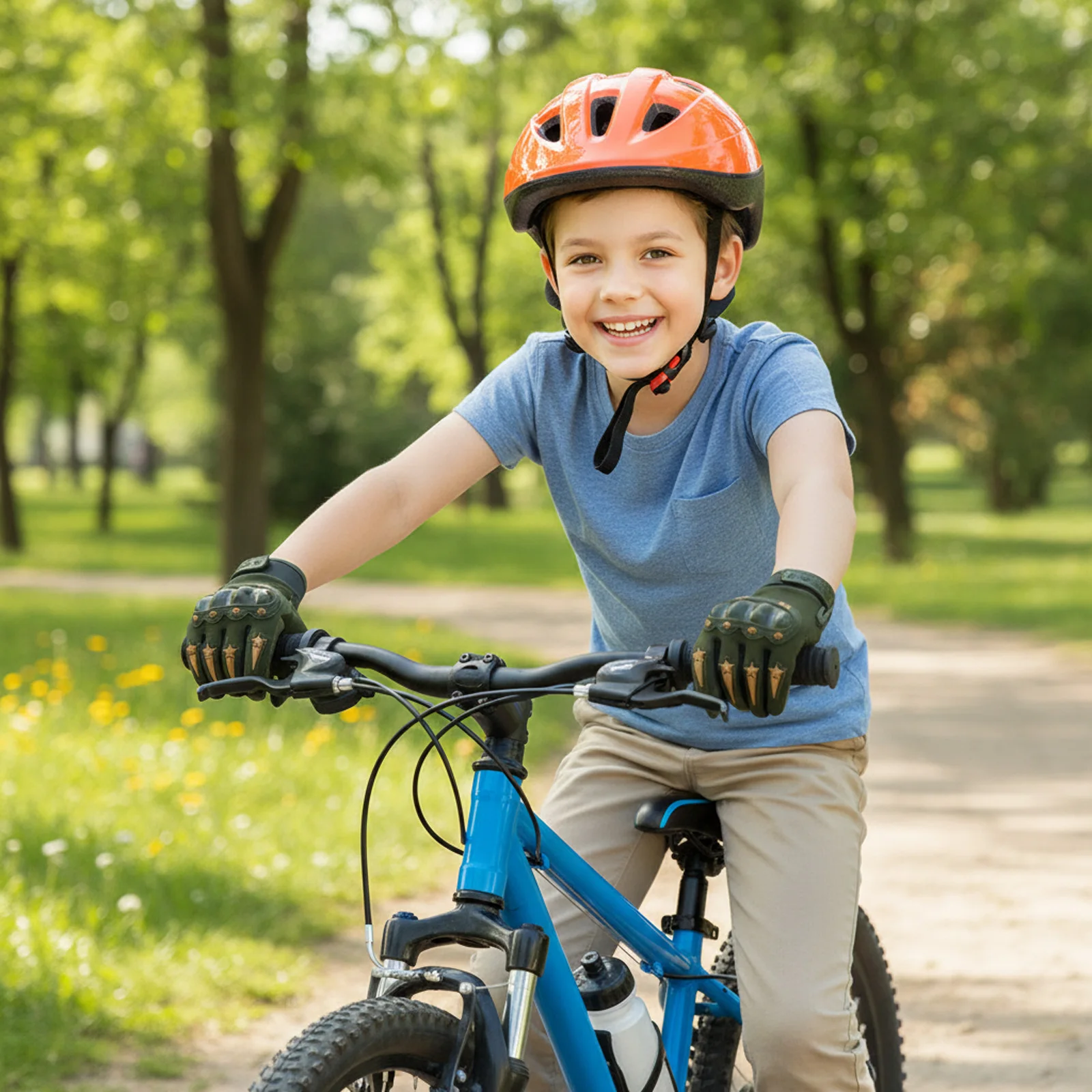 Taktische Handschuhe für Kinder, langlebiges Fasermaterial, rutschfestes Design, Outdoor-Schutzhandschuh für Radfahren, Wandern, für 5–13 Jahre – Detail 5