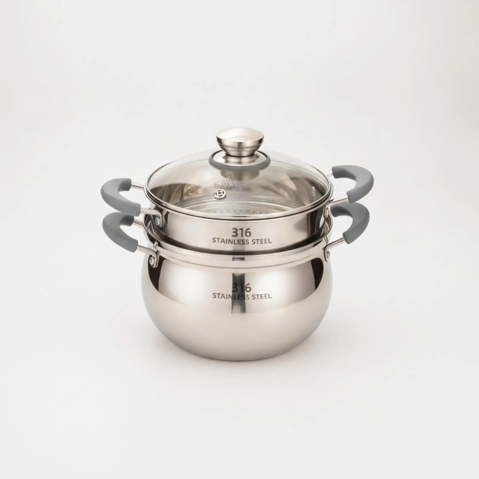 Induction Ready Stock Pot with Tempered Glass Cover and Cool Touch Side Grip Handles