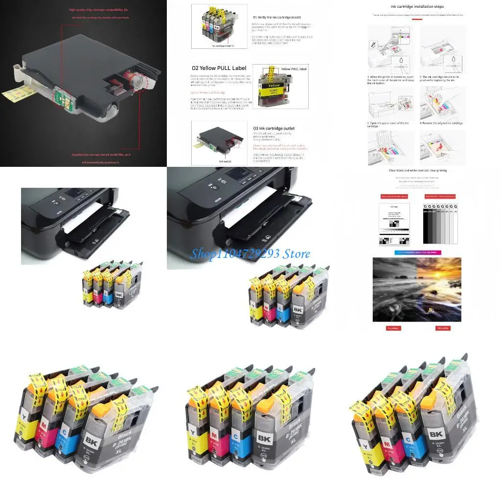 

Y2GD Professional Grade Liquid Cartridge Enhanced Color Output for LC101 LC103 Printers