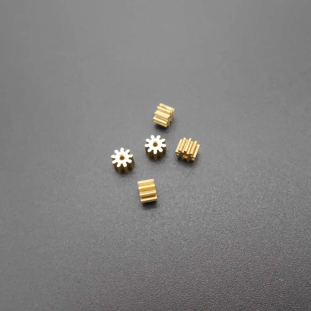 5Pcs/Lot 0.4M 9 Teeth 91A Brass Spur Pinion Gear 0.4 Modulus Bore Aperture 1MM 0.97MM 1A 9T 1A Model Dia.4.4MM X Height 3MM New