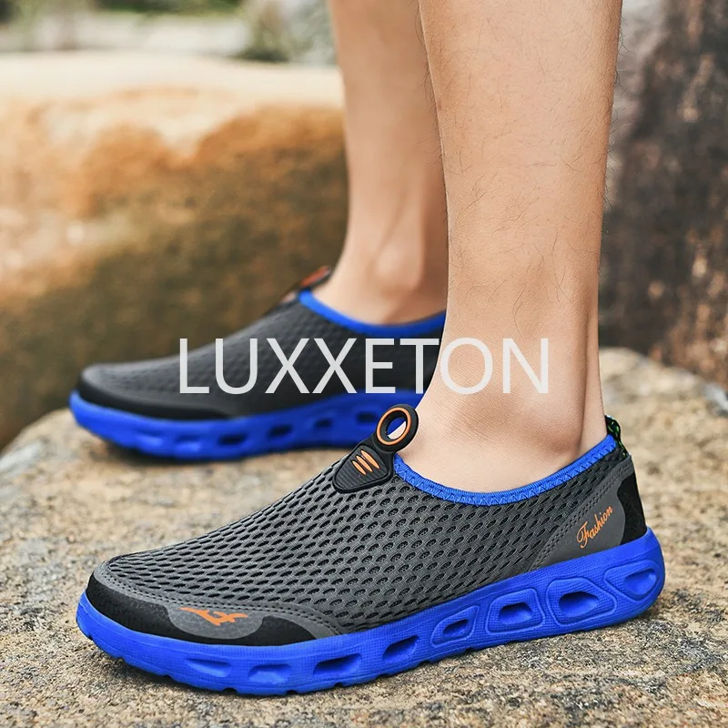 Men Breathable Sulfide Shoes 2024 Summer Men Beach Mesh Quick Drying Breathable Swimming Anti slip Sports Shoes 35-48 ﻿