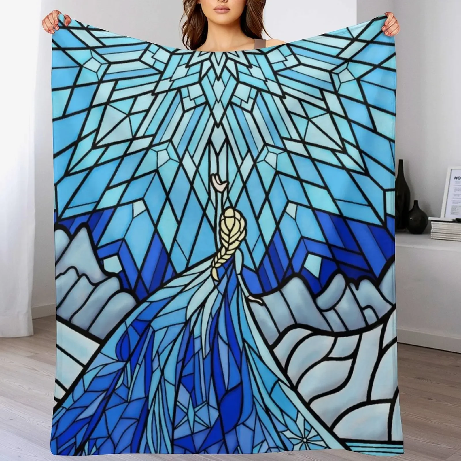 Frozen Fractals in the Stained Glass Window Throw Blanket valentine gift ideas Thins Blankets