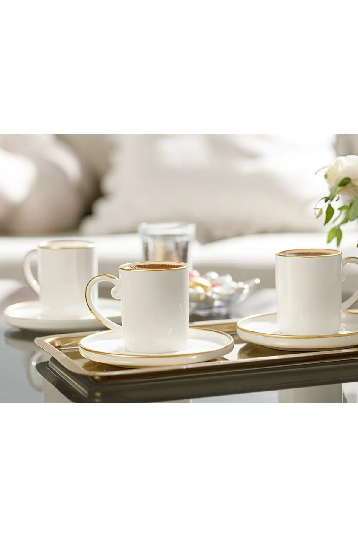 

DOLBOVI Marella porcelain 6 person coffee cup set 85 ml Gold