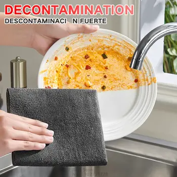 加厚魔術清潔布超細纖維玻璃清潔毛巾可重複使用可水洗不掉毛清潔抹布,適用於廚房、玻璃和汽車。 10 最佳銷售 玻璃清潔布 - №2