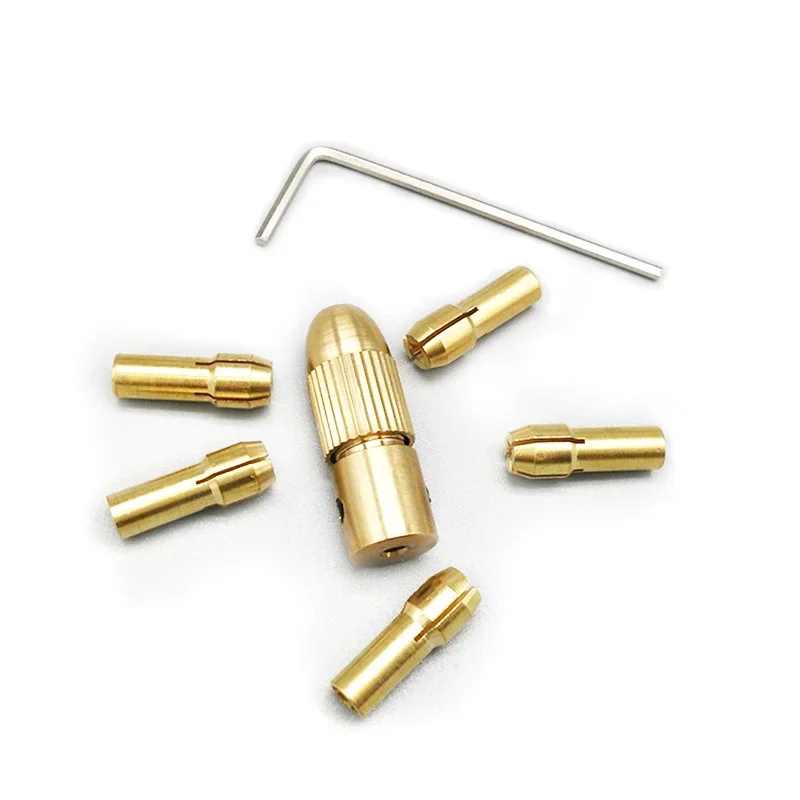 7pcs/Set Copper 0.5-3mm Small Electric Drill Bit Collet Micro Twist  Chuck Set   Accessory