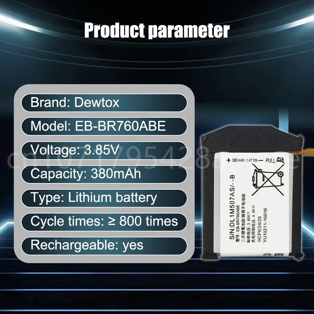 Original Battery EB-BR760ABE for Samsung Gear S3 Frontier / Classic EB-BR760A SM-R760 SM-R770 SM-R765 SM-R765S 380mAh