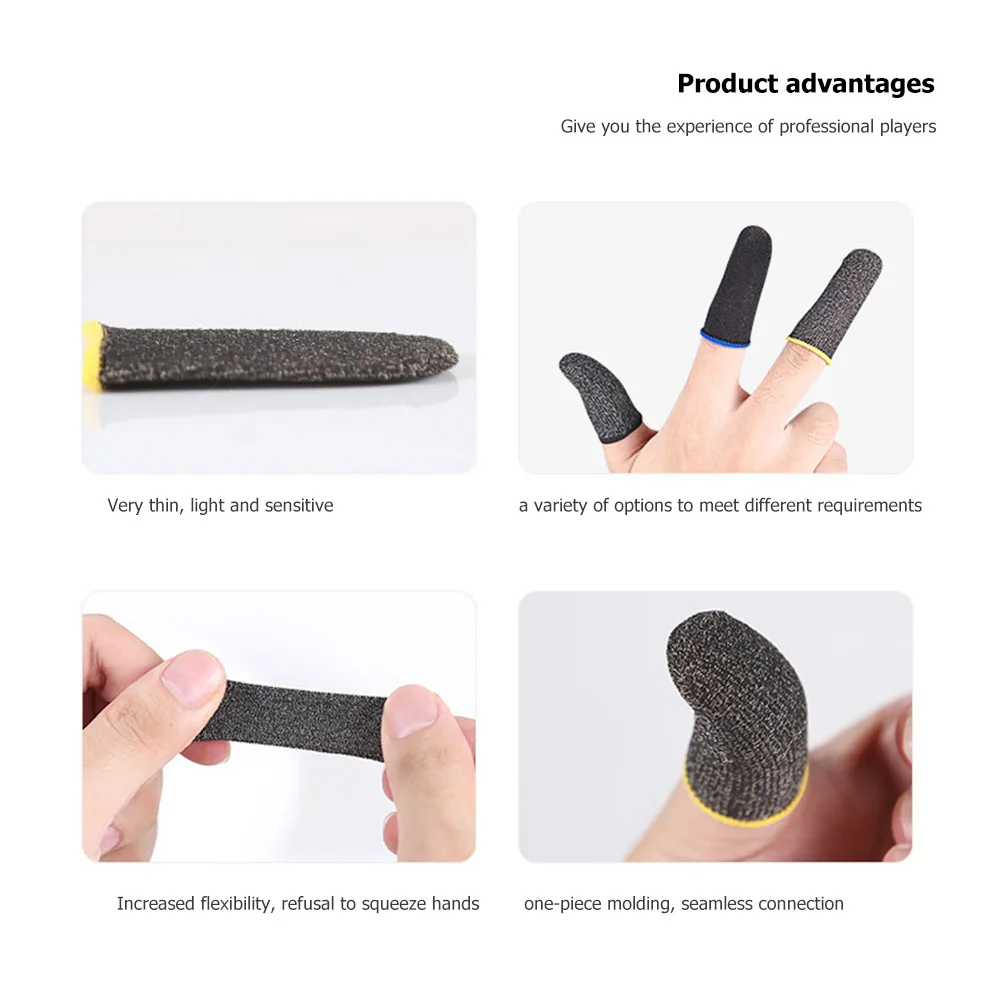 زوج واحد من غطاء الإصبع الذي يعمل باللمس بدون خياطة ومضاد للعرق وأكمام إصبع قابلة للتنفس للعبة الهاتف لـ League of Legend PUBG