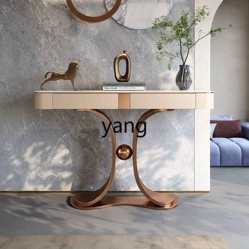 Ltt light luxury wall-facing mystery cabinet rock slab table high-end art fantasy frame desk at the end of the corridor