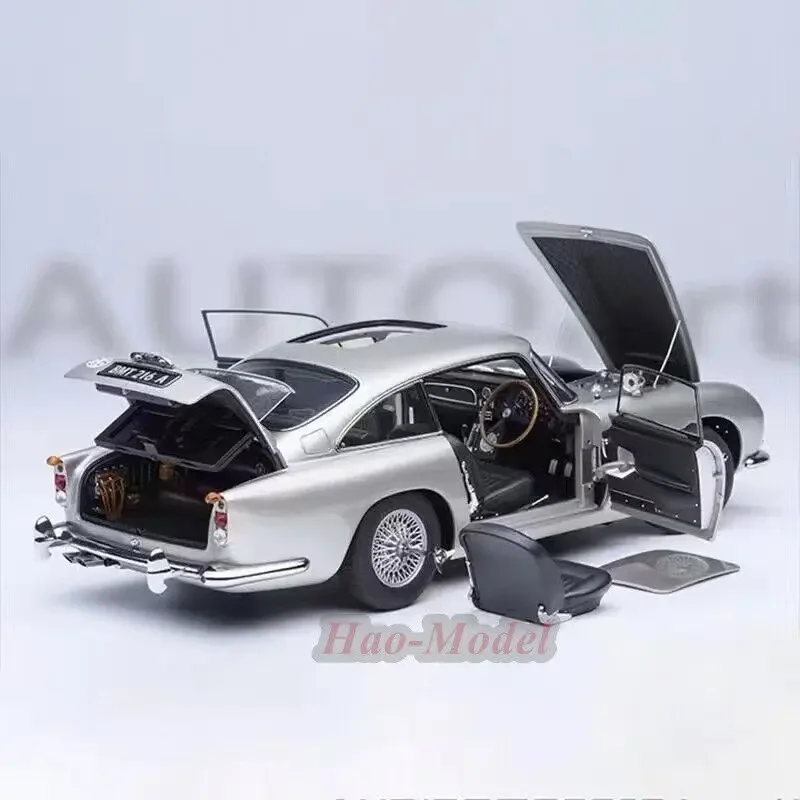 AUTOart 1:18 voor Aston Martin DB5 legering gegoten modelauto simulatie speelgoed jongens verjaardagscadeaus hobby display ornamenten zilver