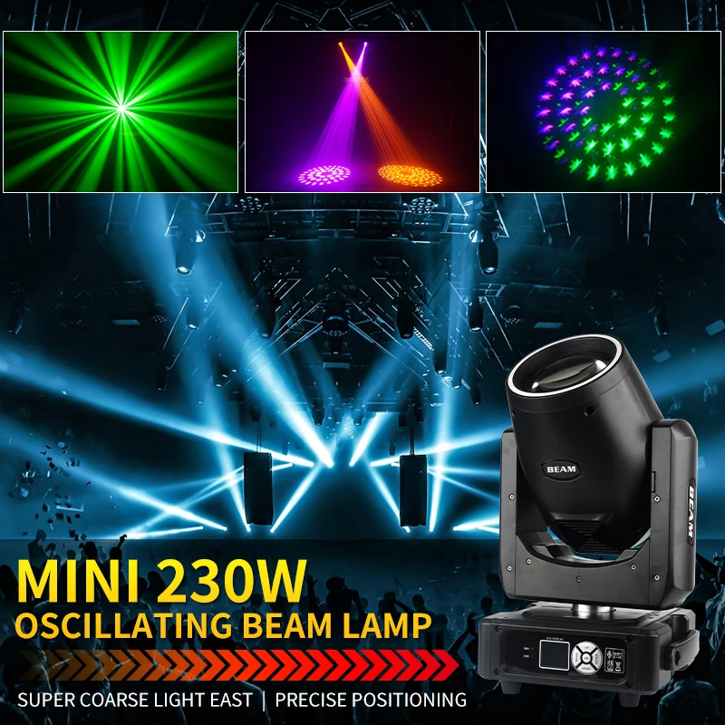 Mini haz de luz con cabezal móvil Sharpy de 230W 7R, efecto de haz con cabezal móvil giratorio RGB DMX512, haz de luces para fiesta y boda para Club nocturno