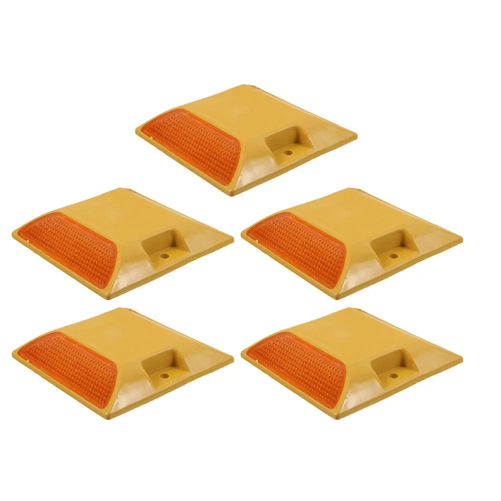 5Pcs Reflective Road Studs Heavy Duty Plastic Raised Markers for Driveways Pathways Traffic Safety Driveway Stakes