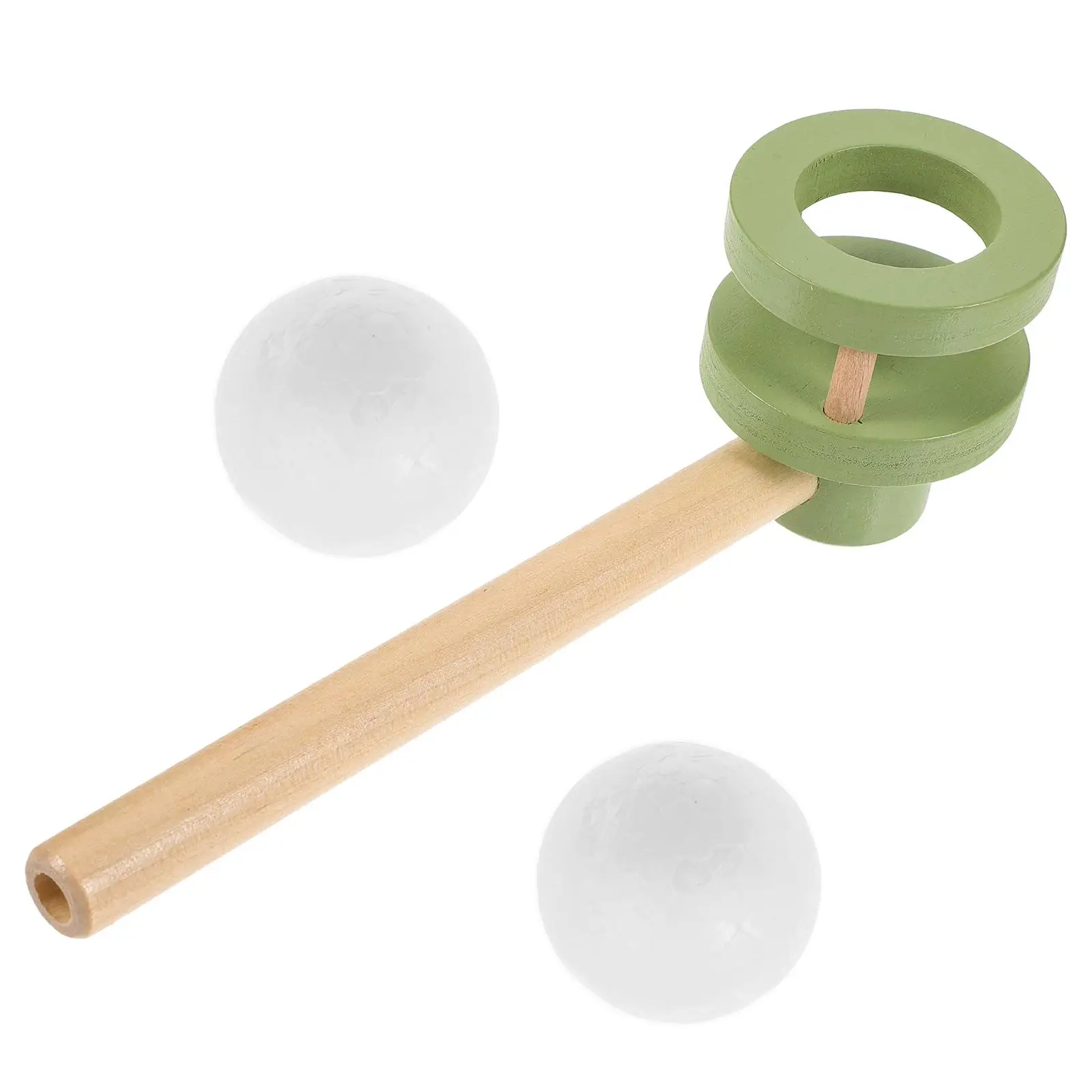 

2pcs Blow Toy Kids Party Favor Birthday Floating Fun Toys Puzzle Wooden Blowing Game Balance Handheld Parent