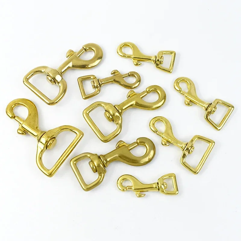 Meetee 2/5Pcs 12-38mm Pure Brass Buckle Solid Copper Trigger Swivel Lobster Clasp Dog Collar Chain Strap Snap Hook Accessories