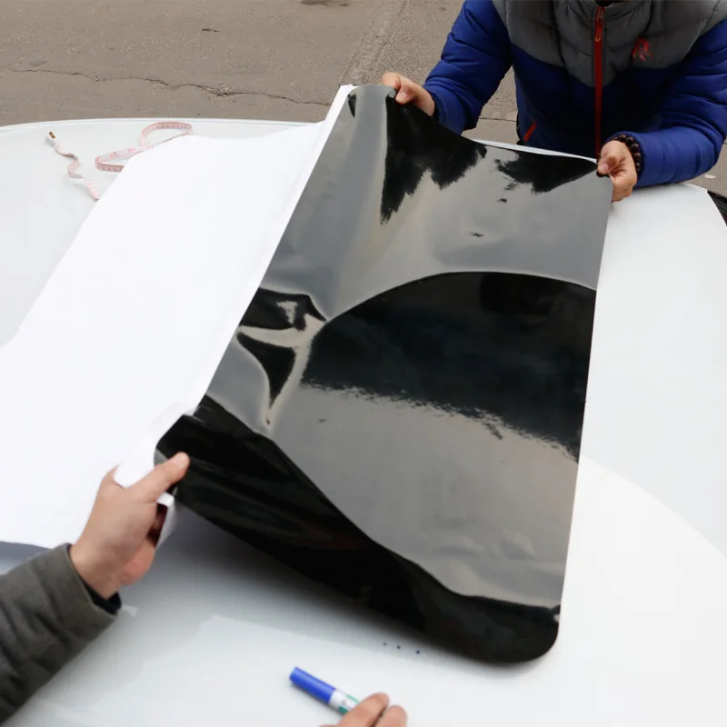 CHIZIYO 79X38cm Fake Sunroof Black Car Sticker Car Roof Sticker Simulation Sunroof Film Edge Strip Optional
