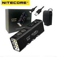 NITECORE TM12K Flashlight 12000 Lumens LED Torch Beam Throw 250meter USB-C Rechargeable Tiny Monster Tactical Built-in Battery