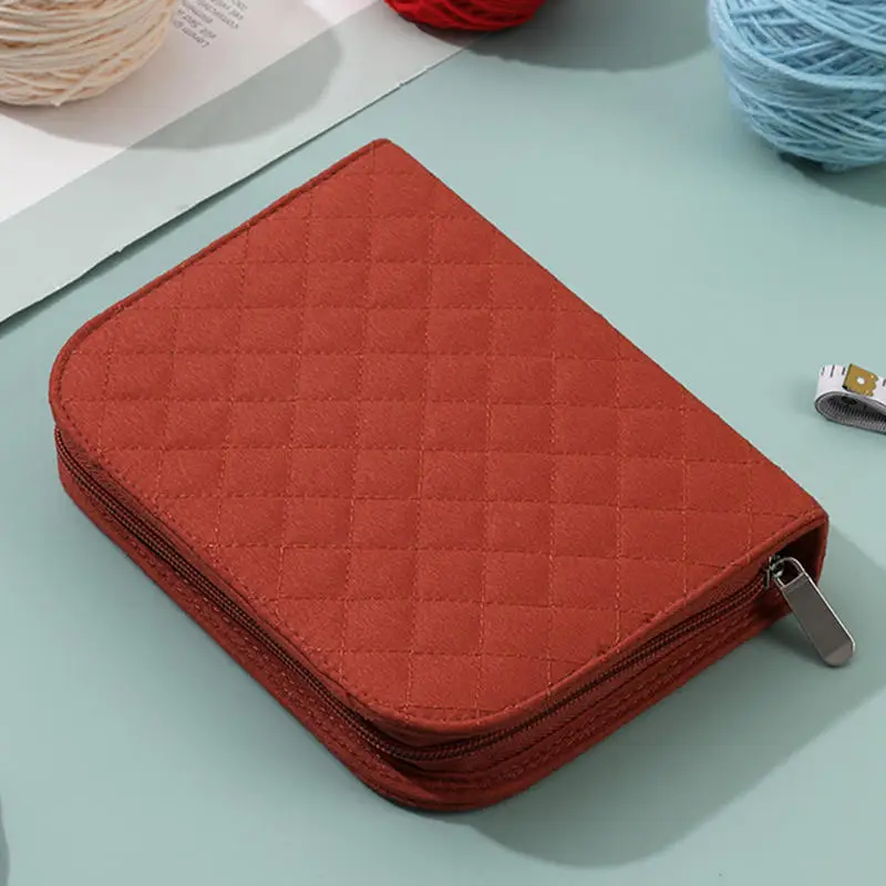 

Набор аксессуаров для шитья своими руками: портативная сумка-органайзер для вязания, водонепроницаемый чехол на молнии для крючков для вязания