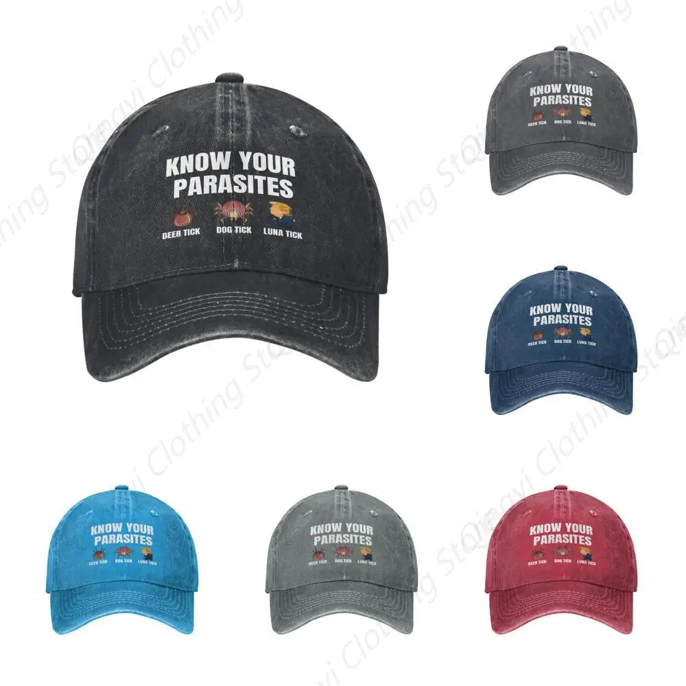 Know Your Parasites Pro-America Retro Golf Dad Hat Baseball Cap Black