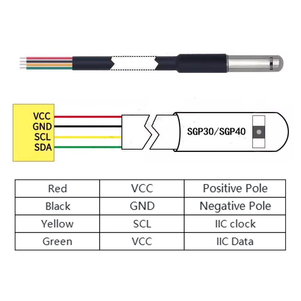 Tvoc eco2 sensor de qualidade do ar sgp30 sgp40 formaldeído dióxido carbono detector gás módulo sensor digital interface i2c saída iic