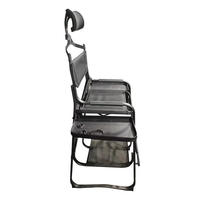 

Outdoor aluminum alloy makeup folding wholesale high backrest multi-function portable chair folding director chair with pillow