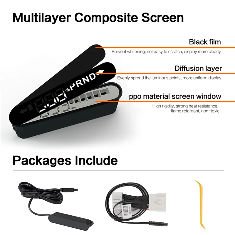 

Simple Dashboard HUD ABS For Tesla Model 3 Model Y 2019-2022 RHD With Display Speed, Gear, Turn Signals