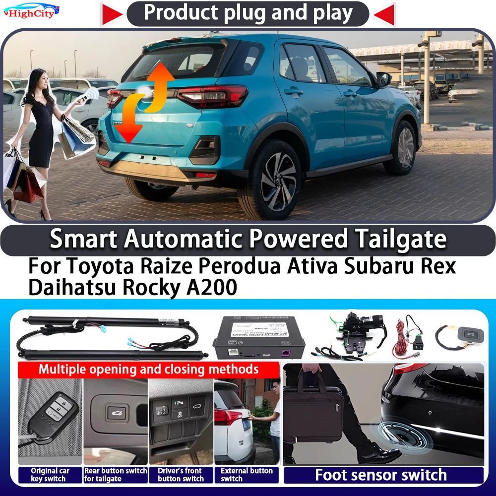 

For Toyota Raize Perodua Ativa Subaru Rex Daihatsu Rocky A200 Smart Automatic Powered Tailgate Key Lift Close Kit Power Tailgate