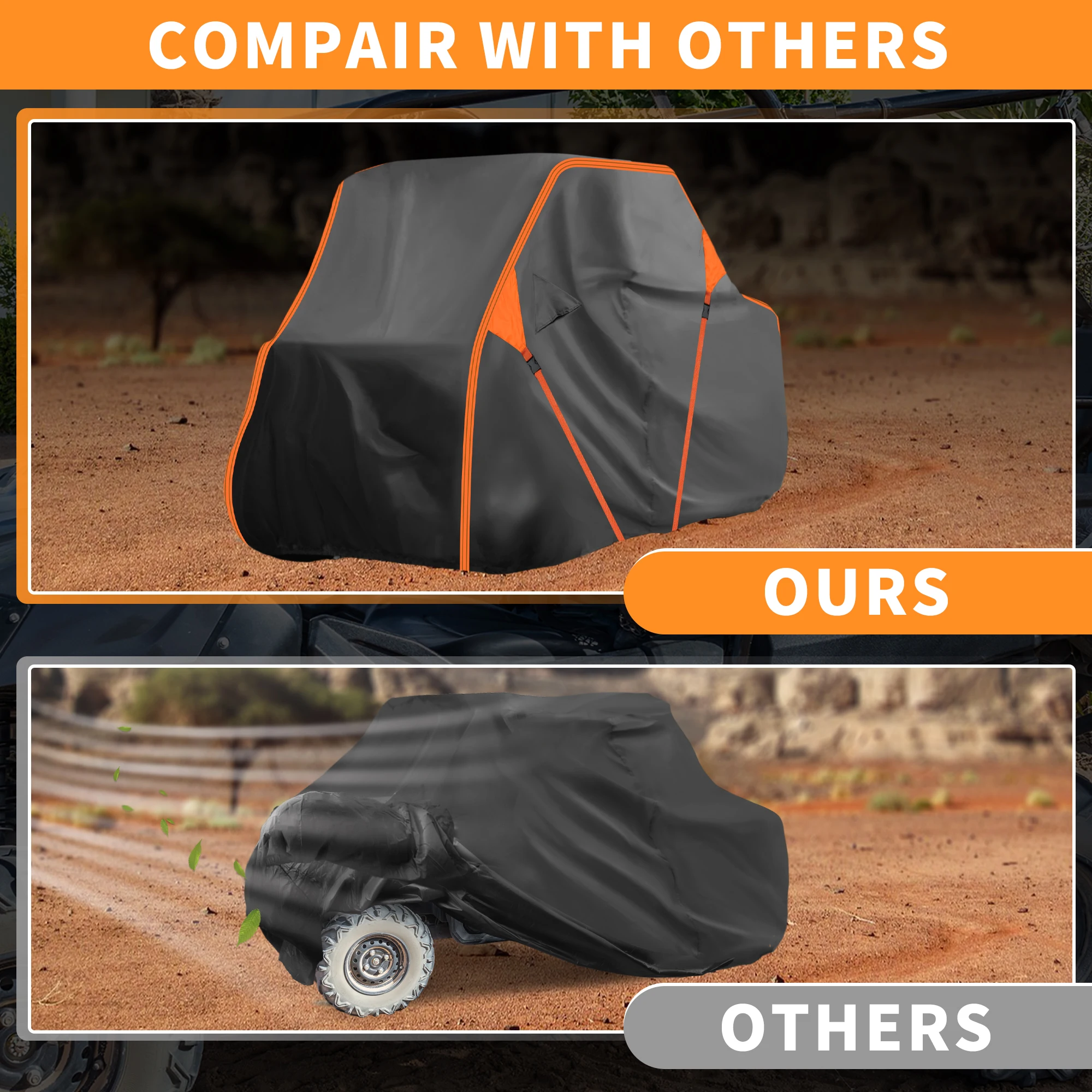 

Motoforti UTV Cover for Kawasaki MULE SXWaterproof Side by Side Cover Outdoor Sun Rain Protection Cover 271x134x178cm