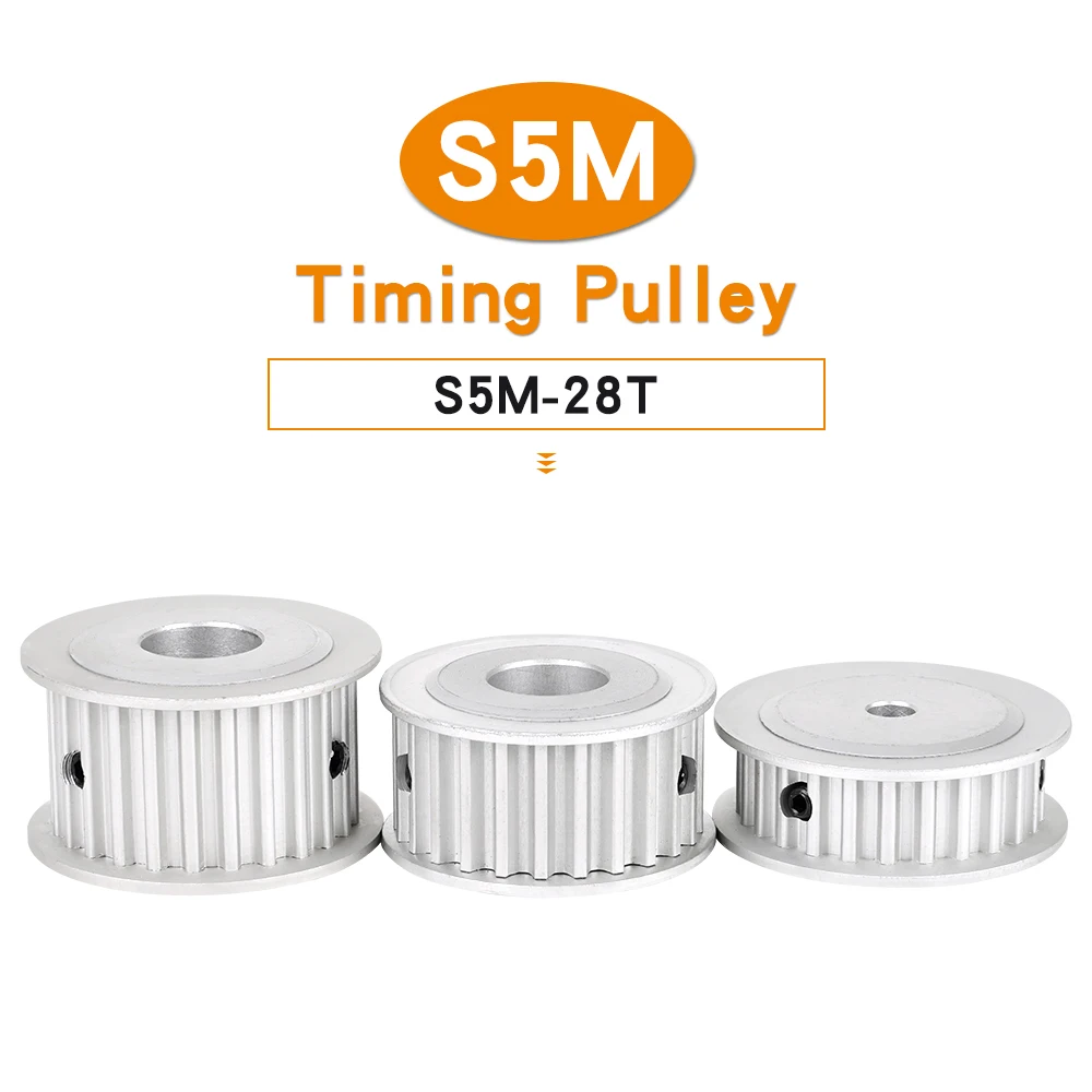 S5M Type 28T Timing Pulley Inner Bore 8/10/12/14/15/16/17/20 mm 5mm Pitch 26 Teeth 11/17/22/27mm Width STD5M Timing Belt Pulley