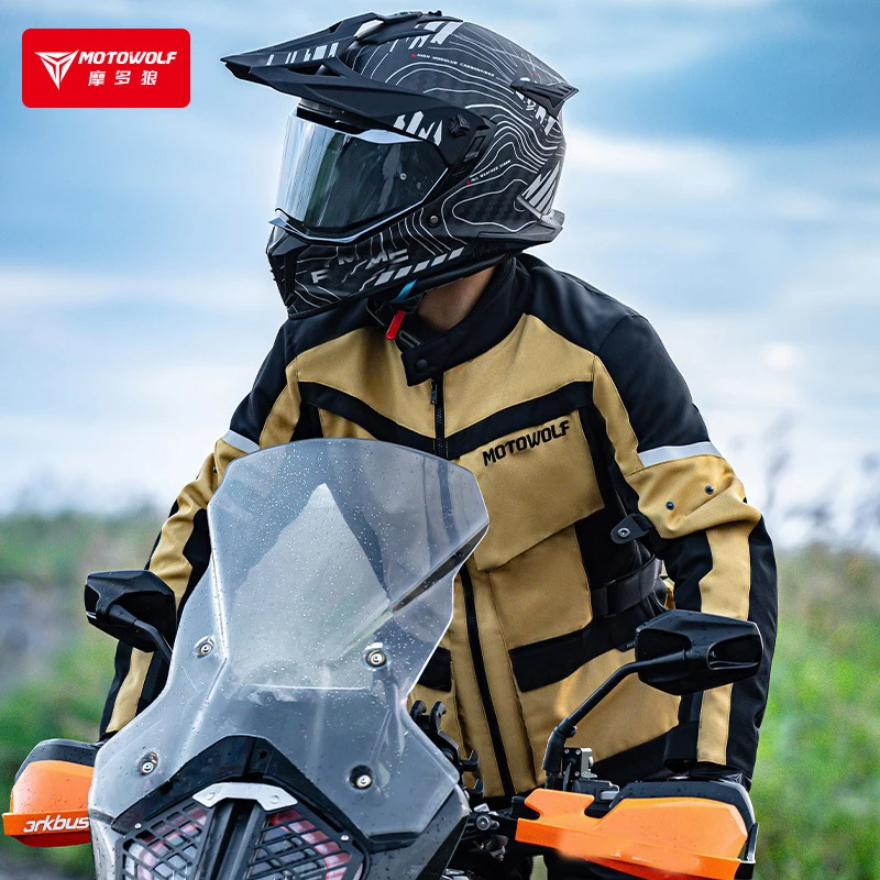 Veste de moto coupe-vent et chaude, équipement anti-chute, coulée trempée, rallye d'équitation, motocross, hiver