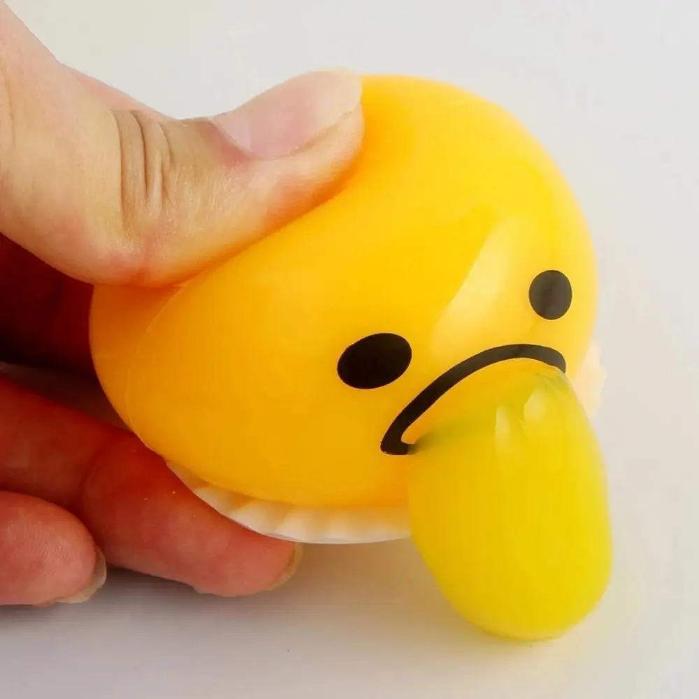 

Fluid Vomiting Egg Yolk Pinch Toys Puking Non Stick Vomiting Egg Yolk Squeezing Toy Funny Super Soft