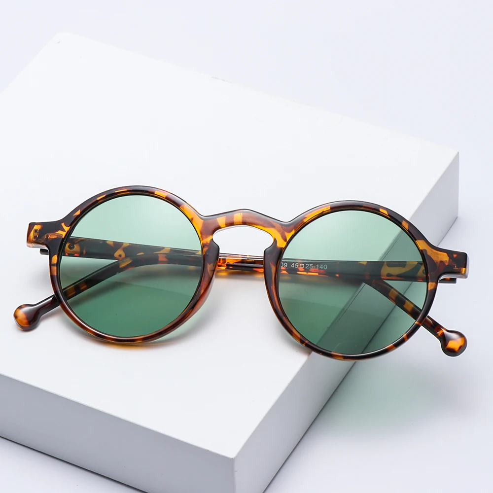 Retro Round Polarized Sunglasses Men Women Classic Leopard Frame Sun Glasses Fashion Black Driving Male Female Goggles UV400