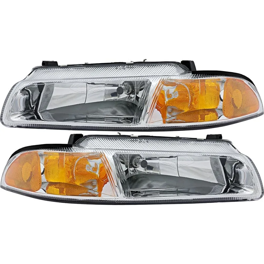 متوافق مع كرايسلر سيروس دودج ستراتوس بليموث بريز 19972000 مجموعة مصابيح المصابيح الأمامية الهالوجين للسائق والركاب Si