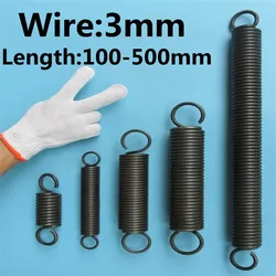 Wire Diameter 3mm Industrial machinery Exstension Spring Length 100-500 Steel Heavy Duty Tension Spring With Ring End