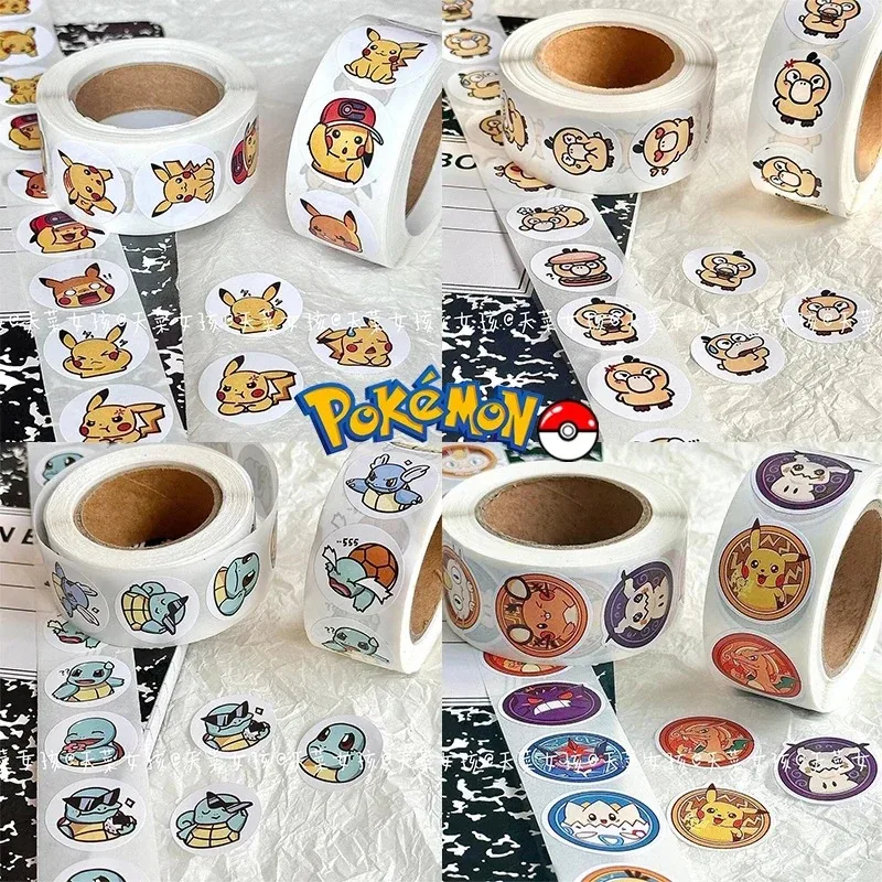 500Pcs Pokemon Sticker Pikachu Kawaii Appointment Book Decorative Psyduck Squirtle Laptop Guitar Phone Scrapbook Sealing Sticker